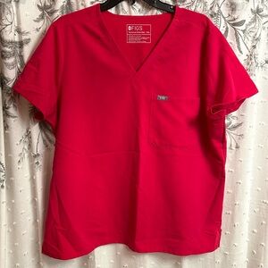 FIGS one pocket scrub top pink XXL